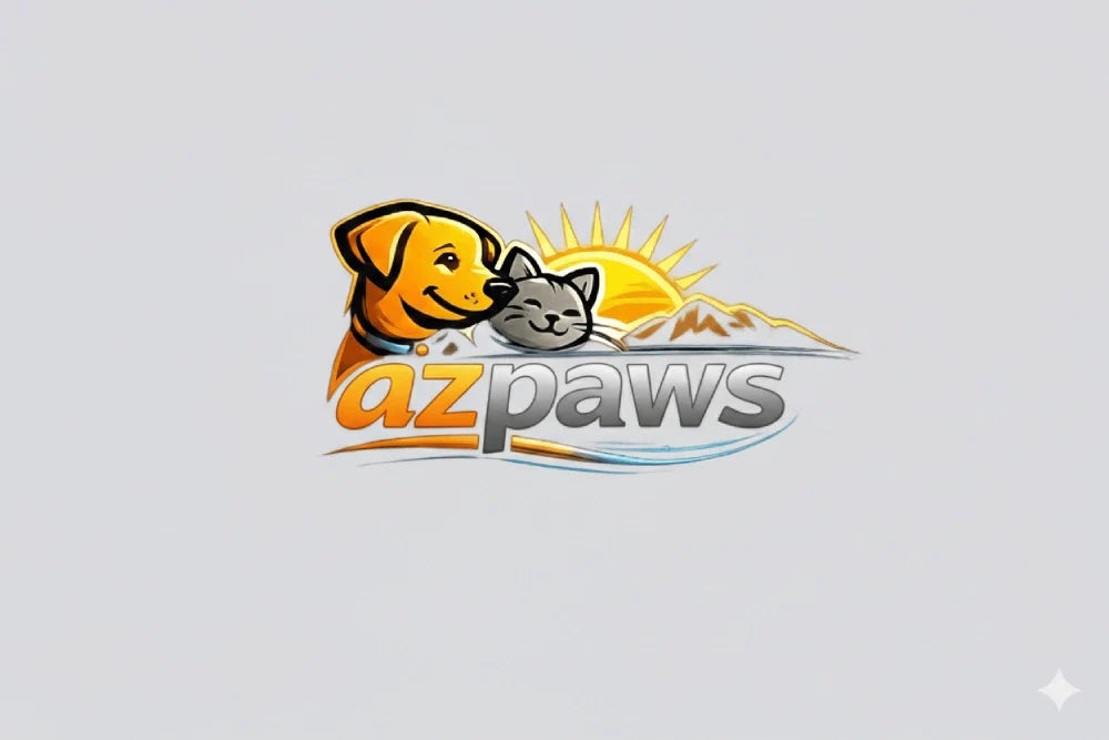 AzPaws pet shop logo in brown and cream