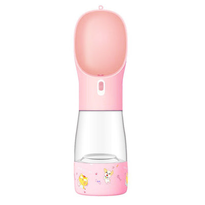 Portable Pet Water Bottle with Feeder Bow