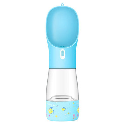Portable Pet Water Bottle with Feeder Bow