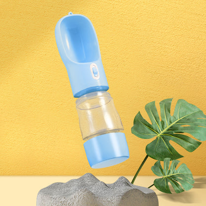 Portable Pet Water Bottle with Feeder Bow