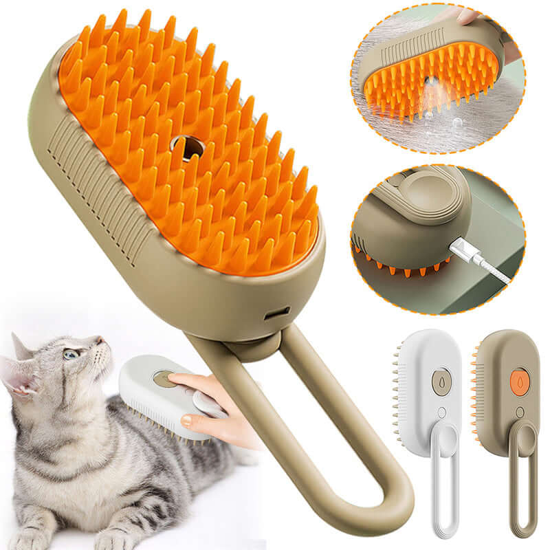 4-in-1 Steam Cat Brush Grooming