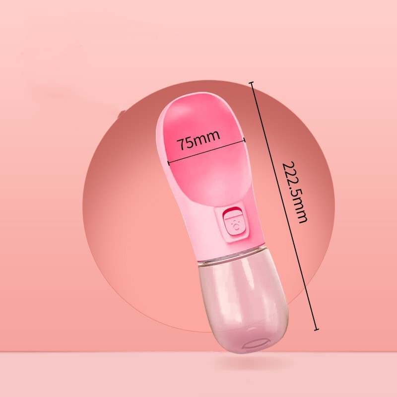 Portable Pet Water Bottle with Feeder Bow