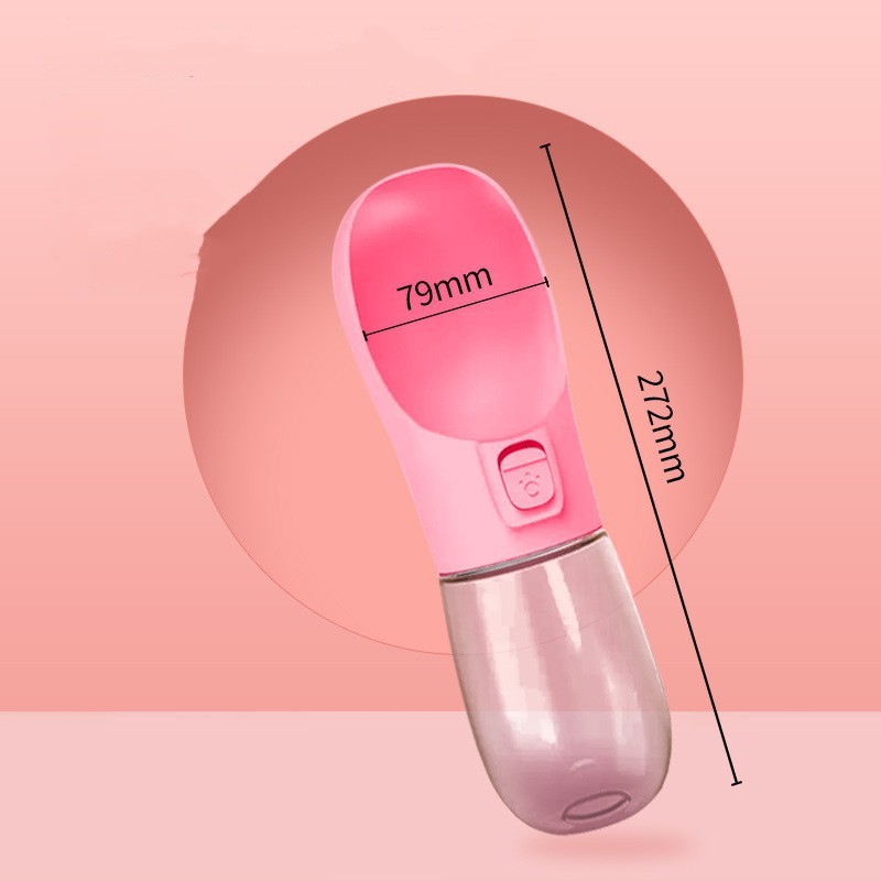 Portable Pet Water Bottle with Feeder Bow