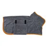 Gray pet bathrobe towel coat for medium sized dogs machine washable all seasons | AZPaws