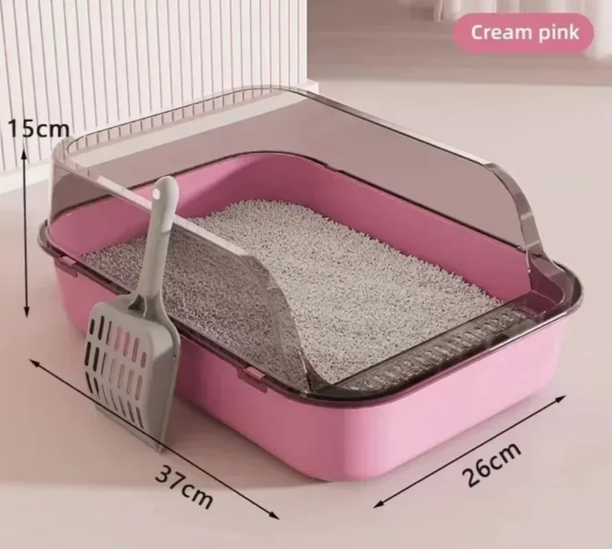 Pink cat litter box