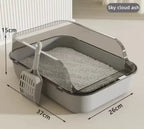 Gray cat litter box 