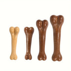 Four sizes of durable beef-flavored dog chew bone toys with a brown textured surface on a clean white background.