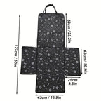 Black bone print dog hammock seat cover covering full back seat of SUV and pickup truck | AZPaws