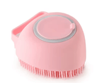Pink rubber scrubber brush for dogs and cats |AZPaws