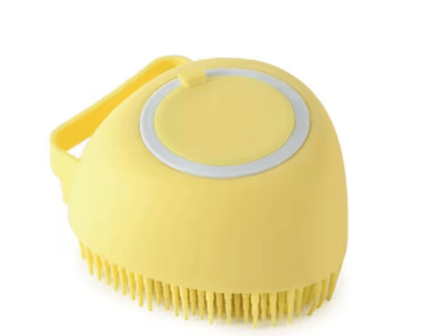 Yellow Silicone pet brush for easy grooming |Azpaws