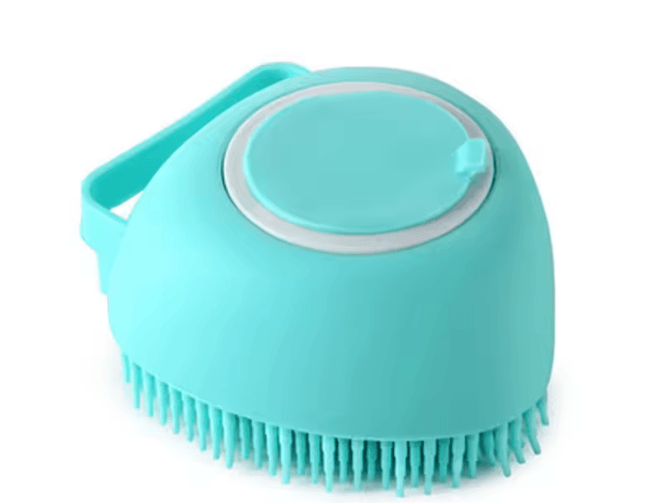 Turquoise silicone scrubber pets with soft bristles|AZPaws