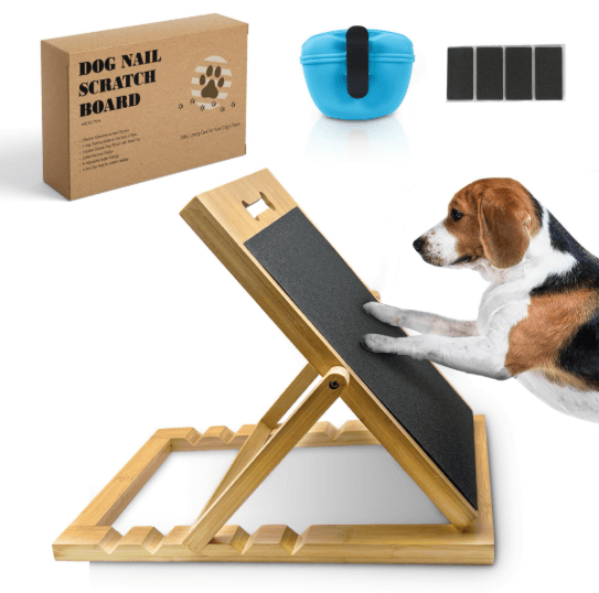 Dog nail file scratch board with textured abrasive surface for filing front nails at home