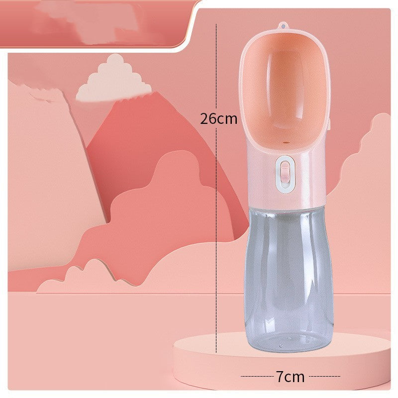 Portable Pet Water Bottle with Feeder Bow