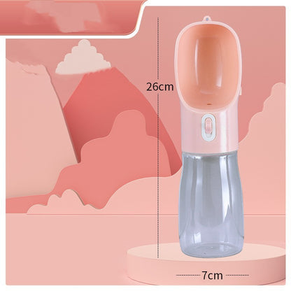 Portable Pet Water Bottle with Feeder Bow