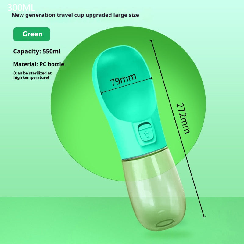 Portable Pet Water Bottle with Feeder Bow