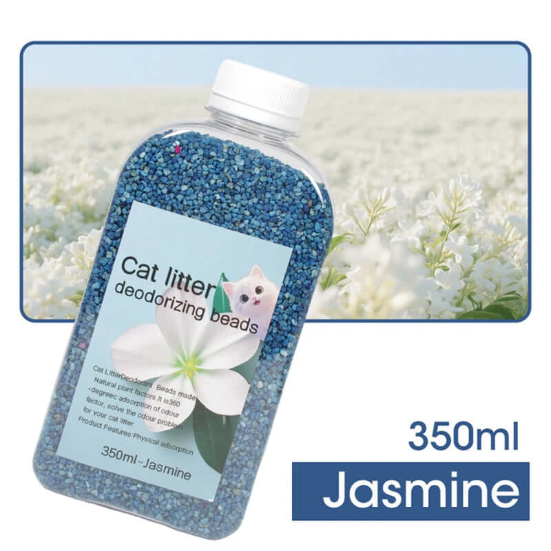 Cat litter deodorizing beads packaging with jasmine scent on a white background- AZPaws
