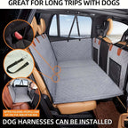 Giant dog breed car travel solution flat extended seat platform Rottweiler Husky Malamute road trip | AZPaws