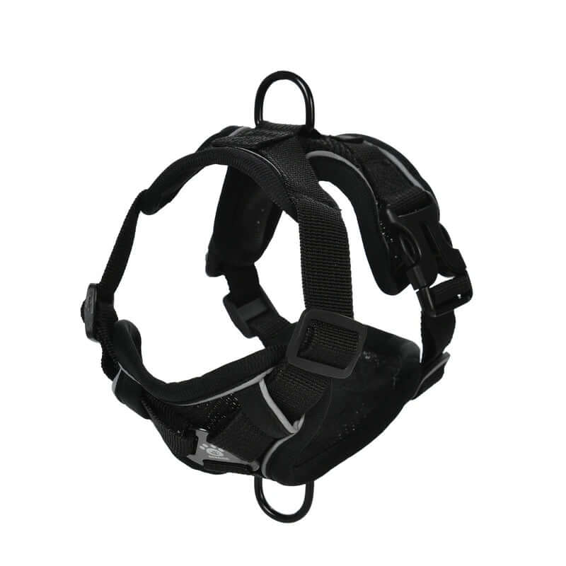 Black dog harness on a white background - AZPaws