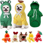 Adorable apple design dog sweater - soft fleece hoodie for puppies and small breeds - AZPaws
