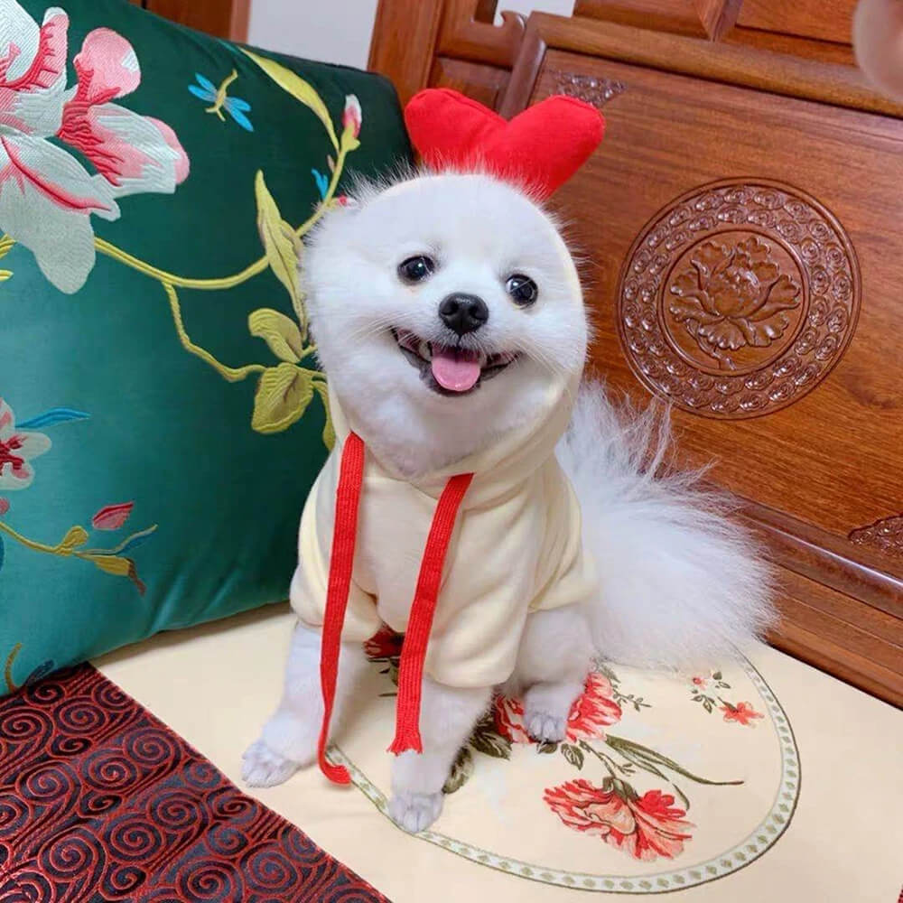 Cupid love themed dog hoodie - Valentine's Day pet clothes for small breeds - AZPaws
