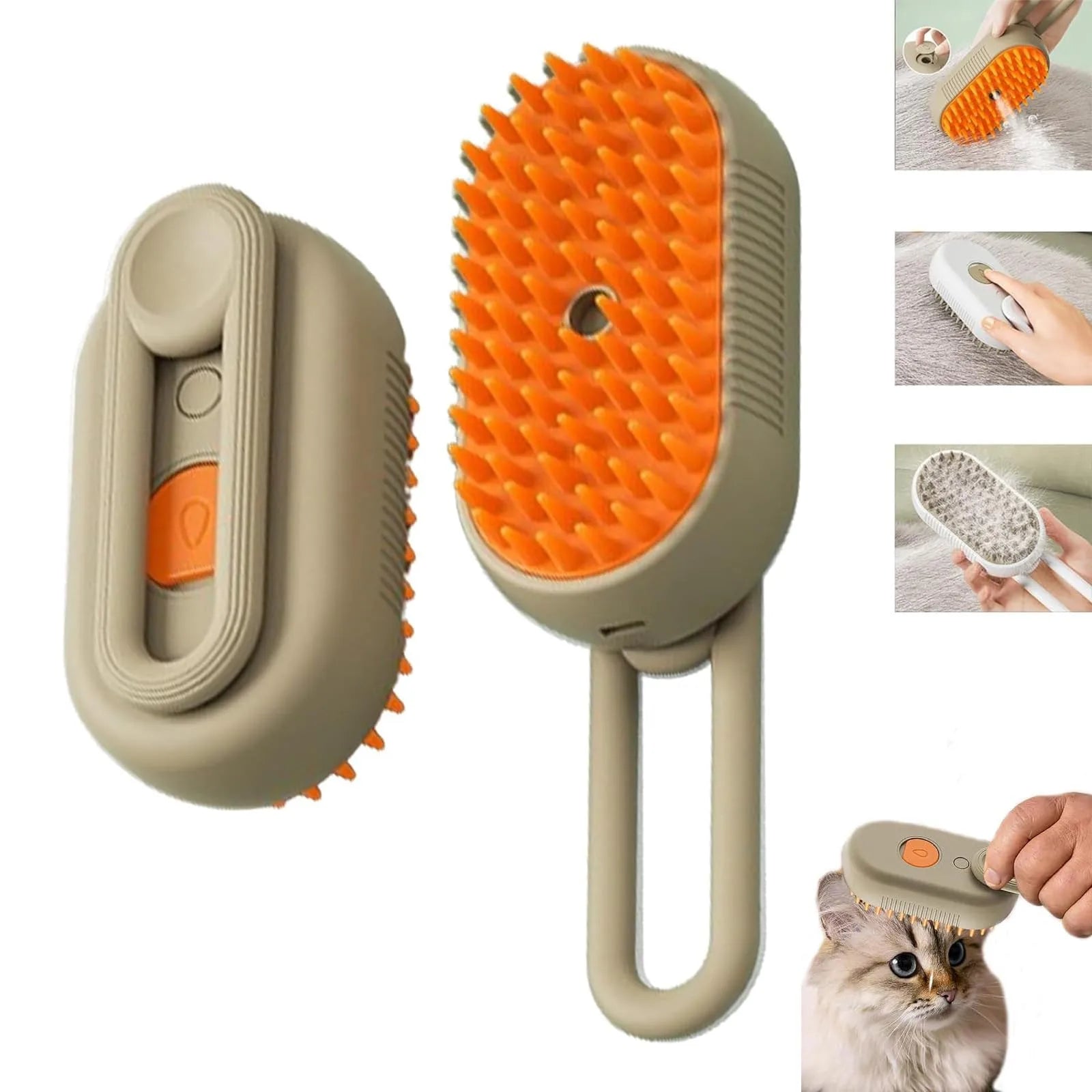Pet grooming brush with mist steam -AZPaws