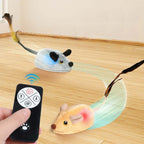 Cat toy with remote control on a wooden floor- AZPaws