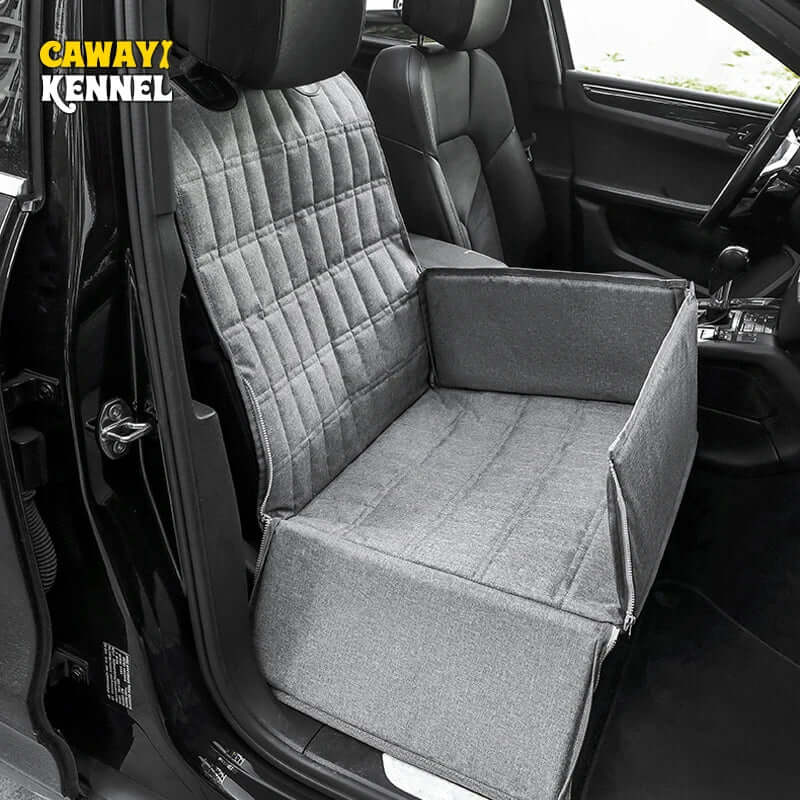 Waterproof dog car seat cover protecting back seat from muddy wet paws after park walk | AZPaws