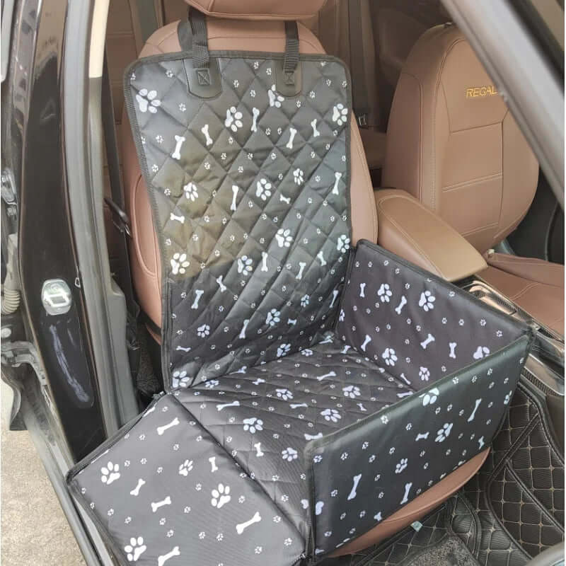 Heavy duty Oxford fabric dog car seat protector blocking pet hair and scratches on upholstery | AZPaws