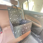 Waterproof Oxford dog car hammock preventing large dog from falling into footwell during braking | AZPaws