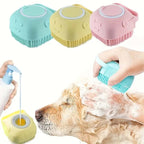 Silicone pet grooming brush for gentle dog and cat hair removal