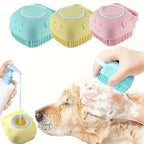Silicone pet grooming brush for gentle dog and cat hair removal