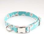 Flower green adjustable pet collar - anti-crack durable dog collar - AZPaws